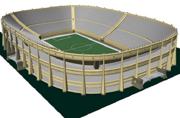 modello plastico impianto sportivo stadio volumetrico